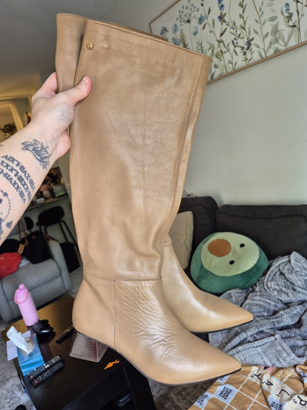LODI Tall Tan Leather Pointed-Toe Boot